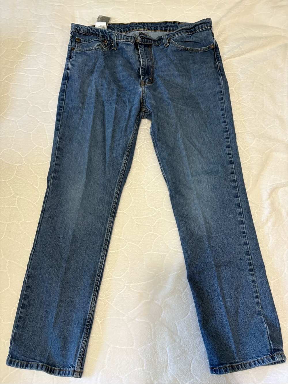 Levi's Straight Leg Denim Jeans in Medium Blue Wash